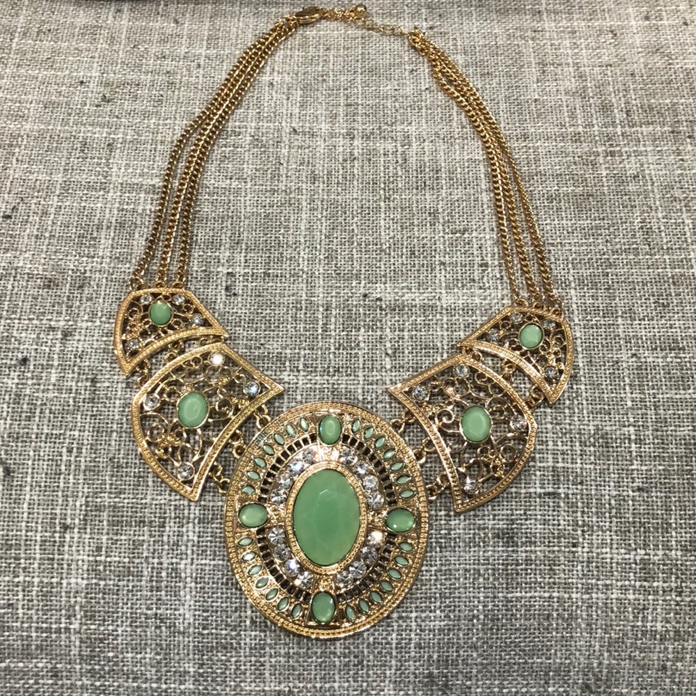 Gold statement necklace